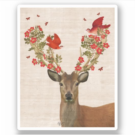 Sticker Cerfs et Inséparables (Devant)