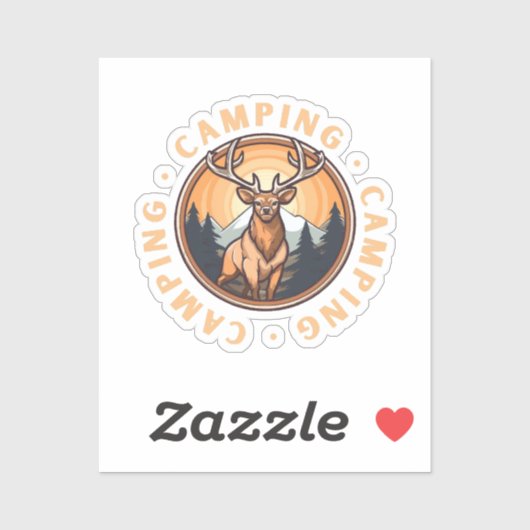 Sticker Cerfs - Faune - Camping (Feuille)