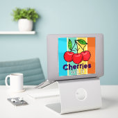 Sticker Cerises (Ordinateur portable sur le bureau)