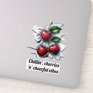 Sticker Cerises Cool Vibes Joyeuses Art de Rue Été