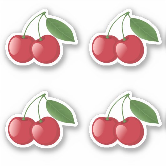 Sticker Cerises douces, Ensemble de 4 (Devant)