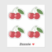Sticker Cerises douces, Ensemble de 4 (Feuille)