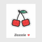 Sticker Cerises Pixel (Feuille)