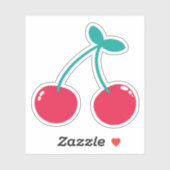 Sticker Cerises sur une tige (Feuille)