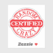 Sticker Certified stamp random crazy custom text (Feuille)