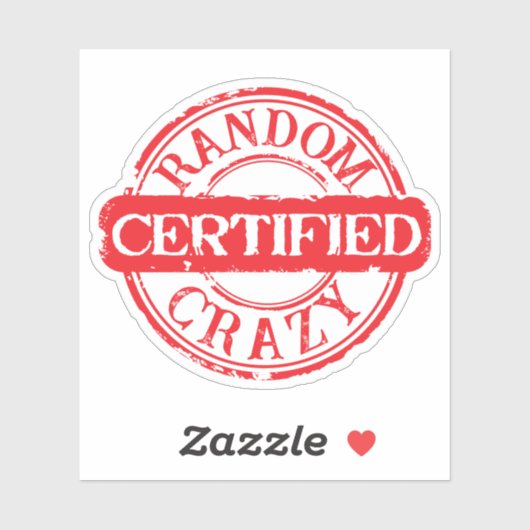 Sticker Certified stamp random crazy custom text (Feuille)