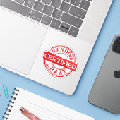 Sticker Certified stamp random crazy custom text (Ordinateur portable avec iPhone)