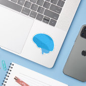 Sticker Cerveau Bleu (Ordinateur portable avec iPhone)