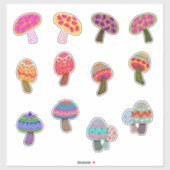 Sticker Ces Mignons Petits Felt Revêtus De Champignons (Feuille)