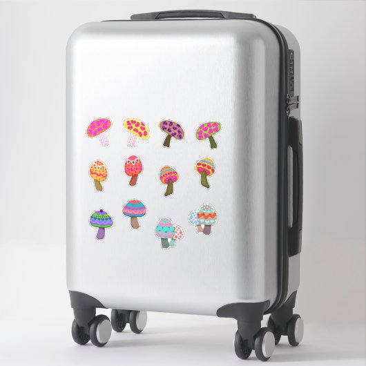 Sticker Ces Mignons Petits Felt Revêtus De Champignons (Sur valise)