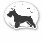 Sticker Cesky Terrier Chien - Classes Silhouette de la lun (Devant)