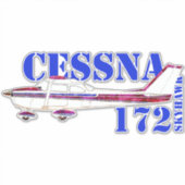 Sticker Cessna 172 Skyhawk Illustration Bold Text Design (Devant)