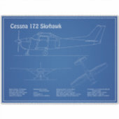 Sticker Cessna 172 Skyhawk - Plan directeur de l'avion AD (Devant)