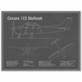Sticker Cessna 172 Skyhawk - Plan directeur de l'avion PD (Devant)