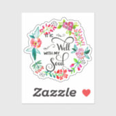 Sticker C'est bien avec mon âme florale (Feuille)