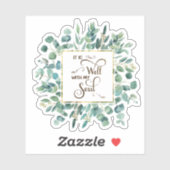 Sticker C'est bien Eucalyptus et cadre doré (Feuille)