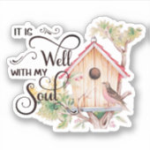 Sticker C'est bien une cabane à oiseaux (Devant)