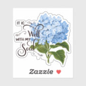 Sticker C'est bien une hydrangea bleue (Feuille)