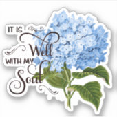 Sticker C'est bien une hydrangea bleue (Devant)