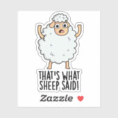 Sticker C'est ce que Sheep a dit amusant jeu animal (Feuille)