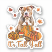 Sticker C'est Chute Y'all Pitbull Chien Chute Écharpe Auto (Devant)