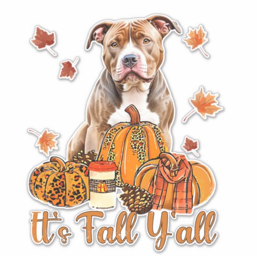 Sticker C'est Chute Y'all Pitbull Chien Chute Écharpe Auto (Devant)