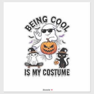 Sticker C'est Cool C'est Costume Halloween Fantôme Citroui
