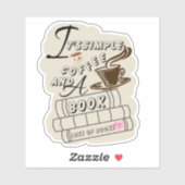 Sticker C'est du café simple et un livre (Feuille)
