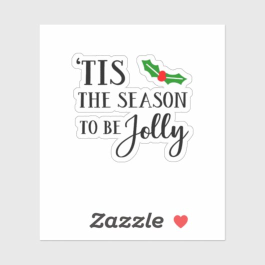 Sticker C'est la saison d'être le gui de Noël (Feuille)