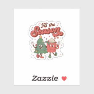 Sticker C'est la saison Noël Rétro 70s 80s Vintage Gro