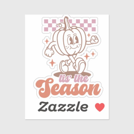 Sticker 'C'est la saison Retro Super Citrouille automne (Feuille)