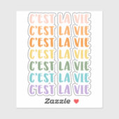Sticker C'est La Vie | Discours français | Pastel Rainbow  (Feuille)