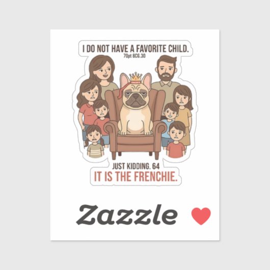 Sticker C'est le design de l'enfant préféré Frenchie (Feuille)