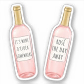 Sticker C'est le vin O'Horloge quelque part / Rose le jour (Devant)