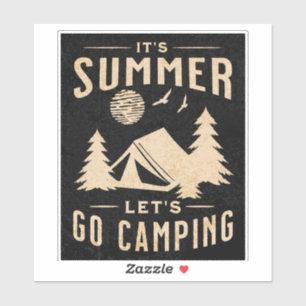 Sticker C'est l'été Allons en Camping