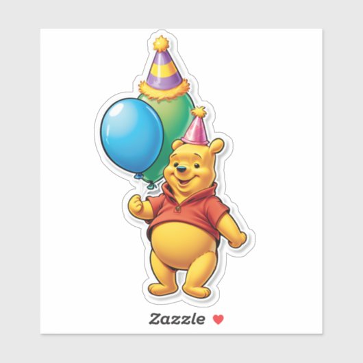 Sticker C'est l'heure de la fête de Pooh ! (Feuille)