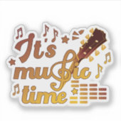 Sticker C'est l'heure de la musique, la guitare d'or (Devant)