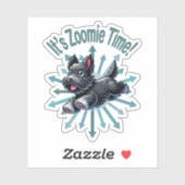 Sticker C'est l'heure de Zoomie Scottish Terrier (Feuille)