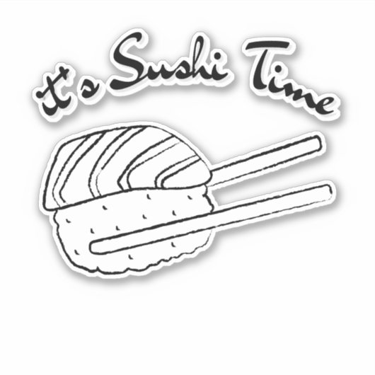Sticker C'est l'heure du sushi, sushi (Devant)