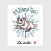 Sticker C'est l'heure Zoomie Bulldog (Feuille)