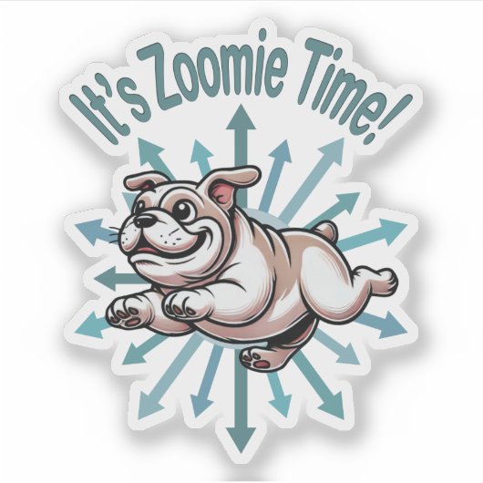 Sticker C'est l'heure Zoomie Bulldog (Devant)