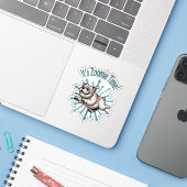 Sticker C'est l'heure Zoomie Bulldog (Ordinateur portable avec iPhone)