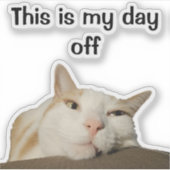 Sticker C'est Mon Jour de Repos Drôle Mignon Chat (Devant)