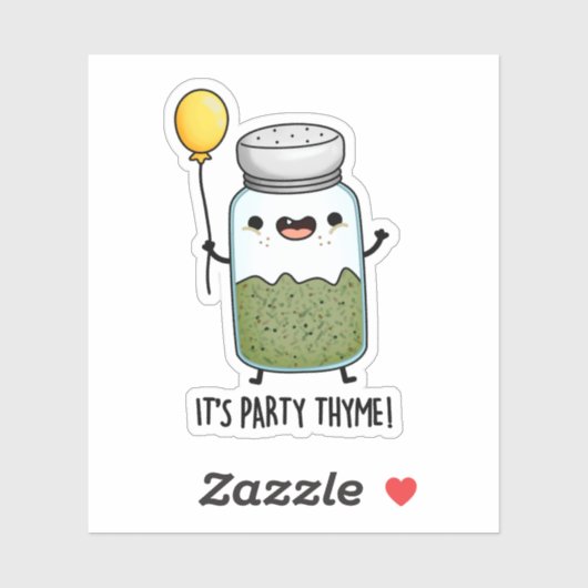 Sticker C'est Party Thyme Funny Herb Pun (Feuille)