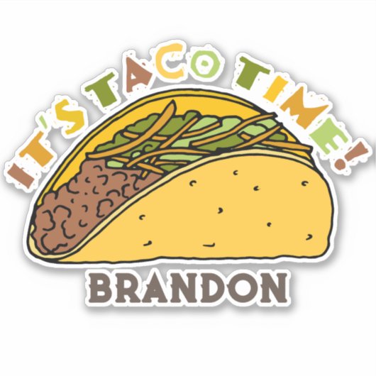 Sticker C'est Taco Time Taco fête d'anniversaire Favor (Devant)