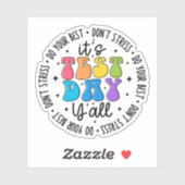 Sticker C'est Test Day Y'all, Enseignant Super Test Day (Feuille)