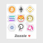Sticker C'est tout ce que j'ai de mieux en crypto coins (Feuille)