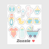 Sticker C'est un Baby shower bleu garçon (Feuille)