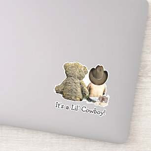 Sticker C'est un Baby shower d'ours Lil Cowboy Teddy
