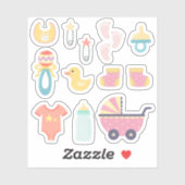 Sticker C'est un Baby shower rose fille (Feuille)